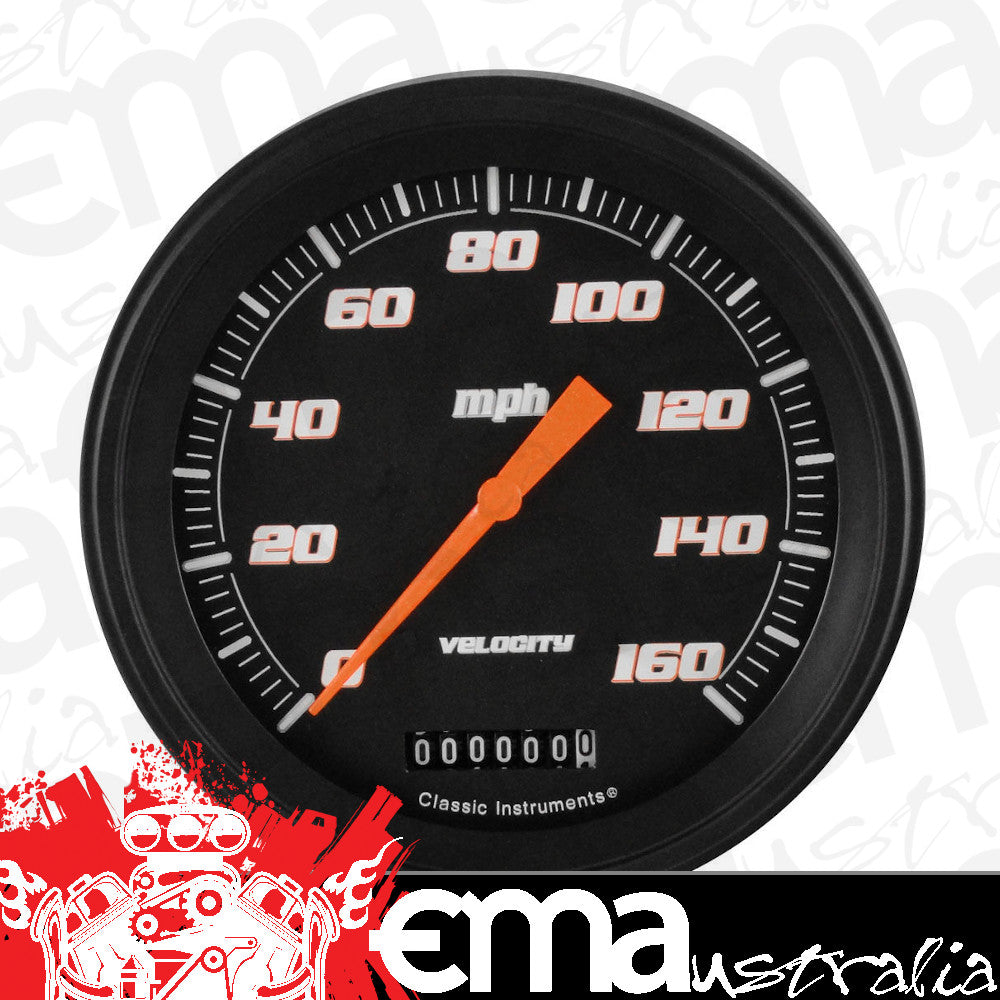 Classic Instruments VS56BBLF Velocity Black - Speedometer Gauge 4-5/8"