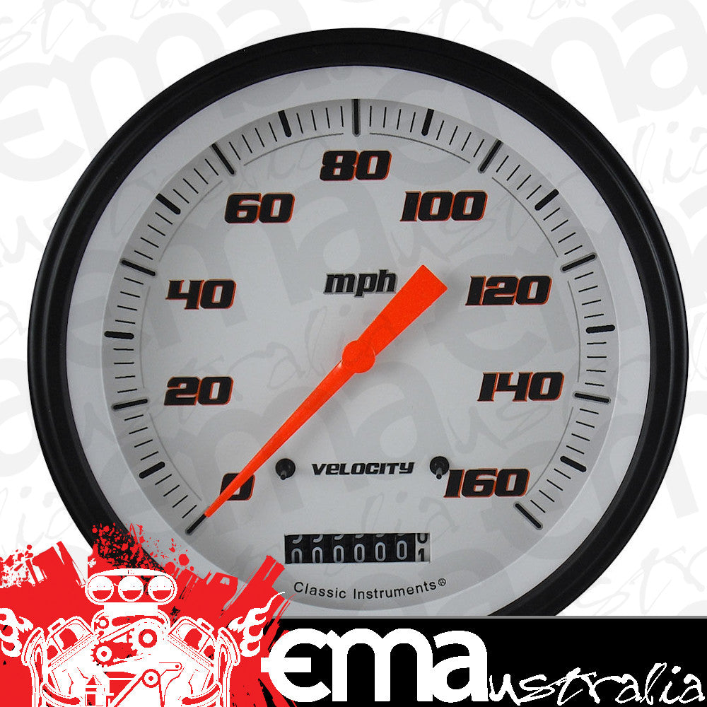 Classic Instruments VS56WBLF Velocity White - Speedometer Gauge 4-5/8"