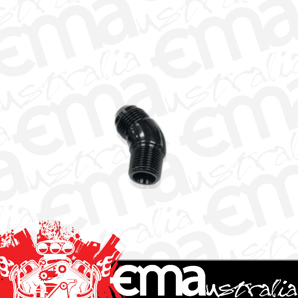 Aeroflow AF523-10-12BLK 45 Deg 3/4" to -10AN Full Flowblack No Restriction In Bend