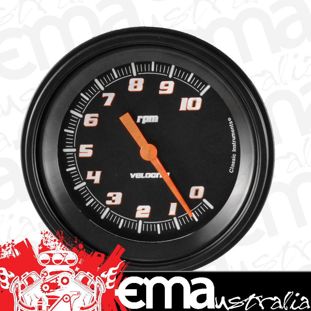 Classic Instruments VS71BBLF Velocity Black - Tachometer 8K RPM 4-5/8"