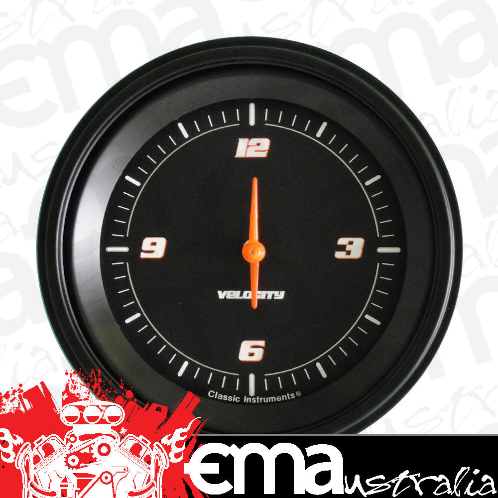 Classic Instruments VS93BBLF Velocity Black - Clock Gauge 3-3/8"