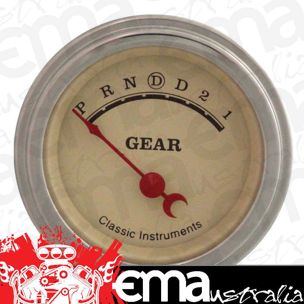 Classic Instruments VT06SLF Vintage - Gear Indicator Gauge w/ Overdrive 2-1/8"