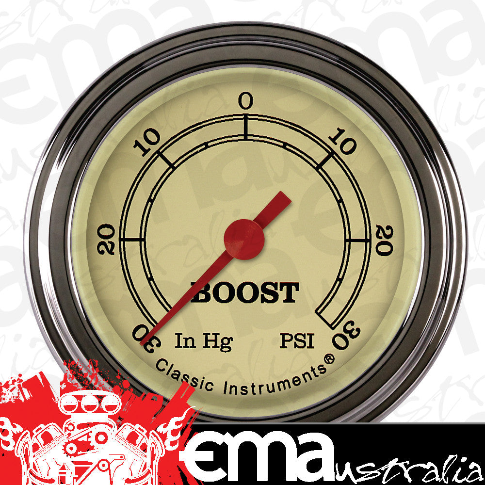 Classic Instruments VT141SLF Vintage 2-1/8" Boost/Vac Gauge