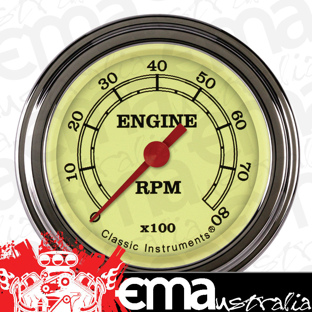 Classic Instruments VT183SLF Vintage 2-1/8" Tachometer