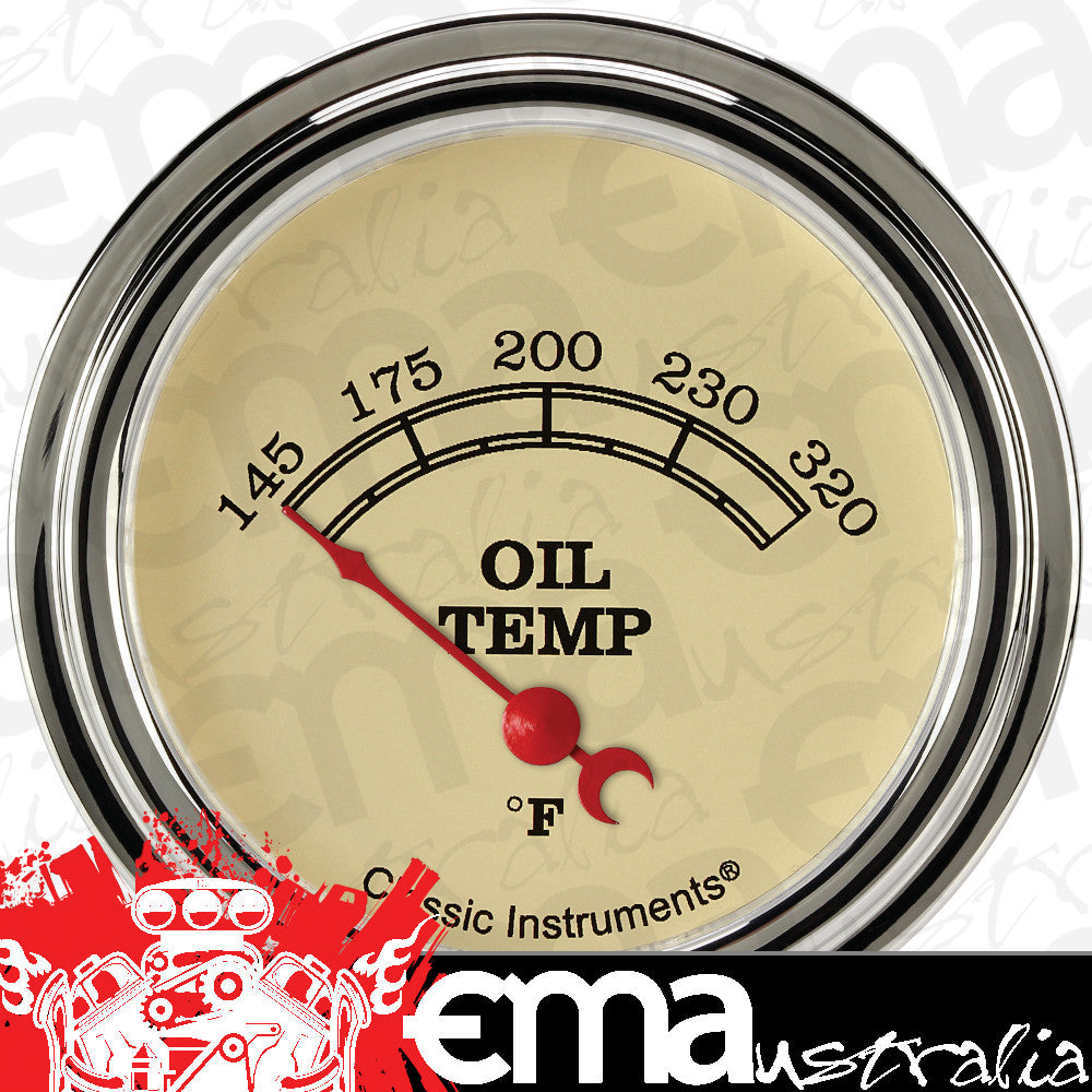 Classic Instruments VT228SLF Vintage 2 5/8" Oil Temperature Gauge