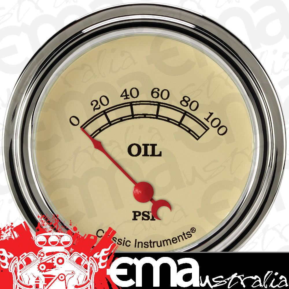 Classic Instruments VT281SLF Vintage 2 5/8" Oil Pressure Gauge