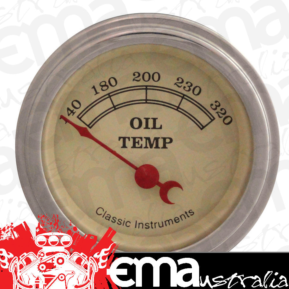 Classic Instruments VT28SLF Vintage - Oil Temp Gauge 2-1/6"