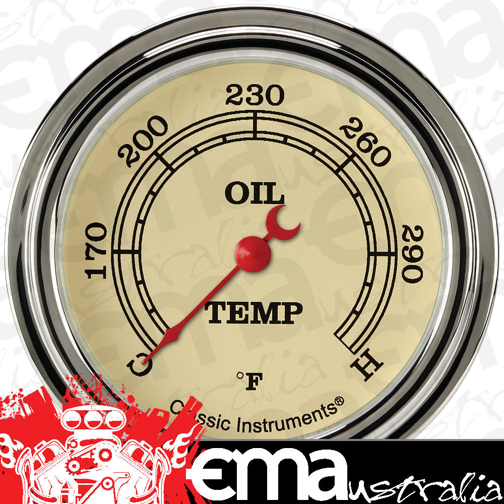 Classic Instruments VT328SLF Vintage 2 5/8" Oil Temperature Gauge