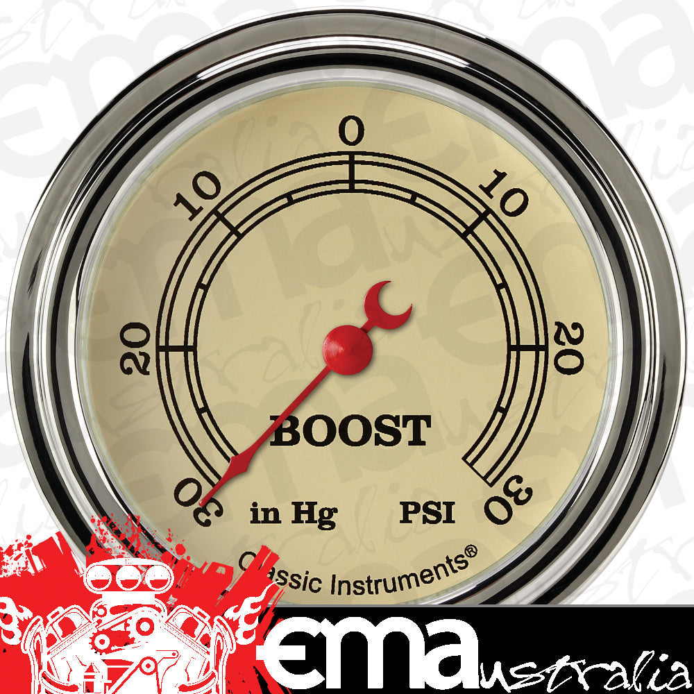 Classic Instruments VT341SLF Vintage 2 5/8" Boost/Vac Gauge