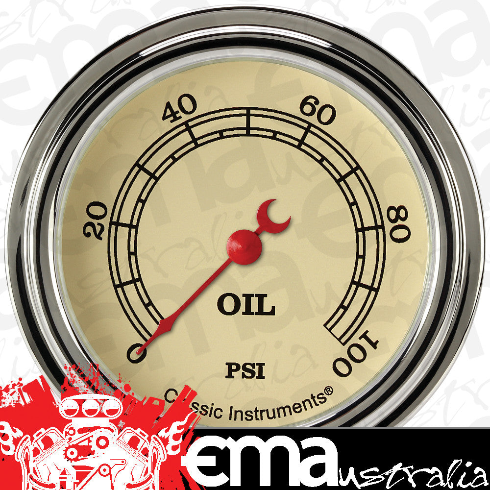 Classic Instruments VT381SLF Vintage 2 5/8" Oil Pressure Gauge