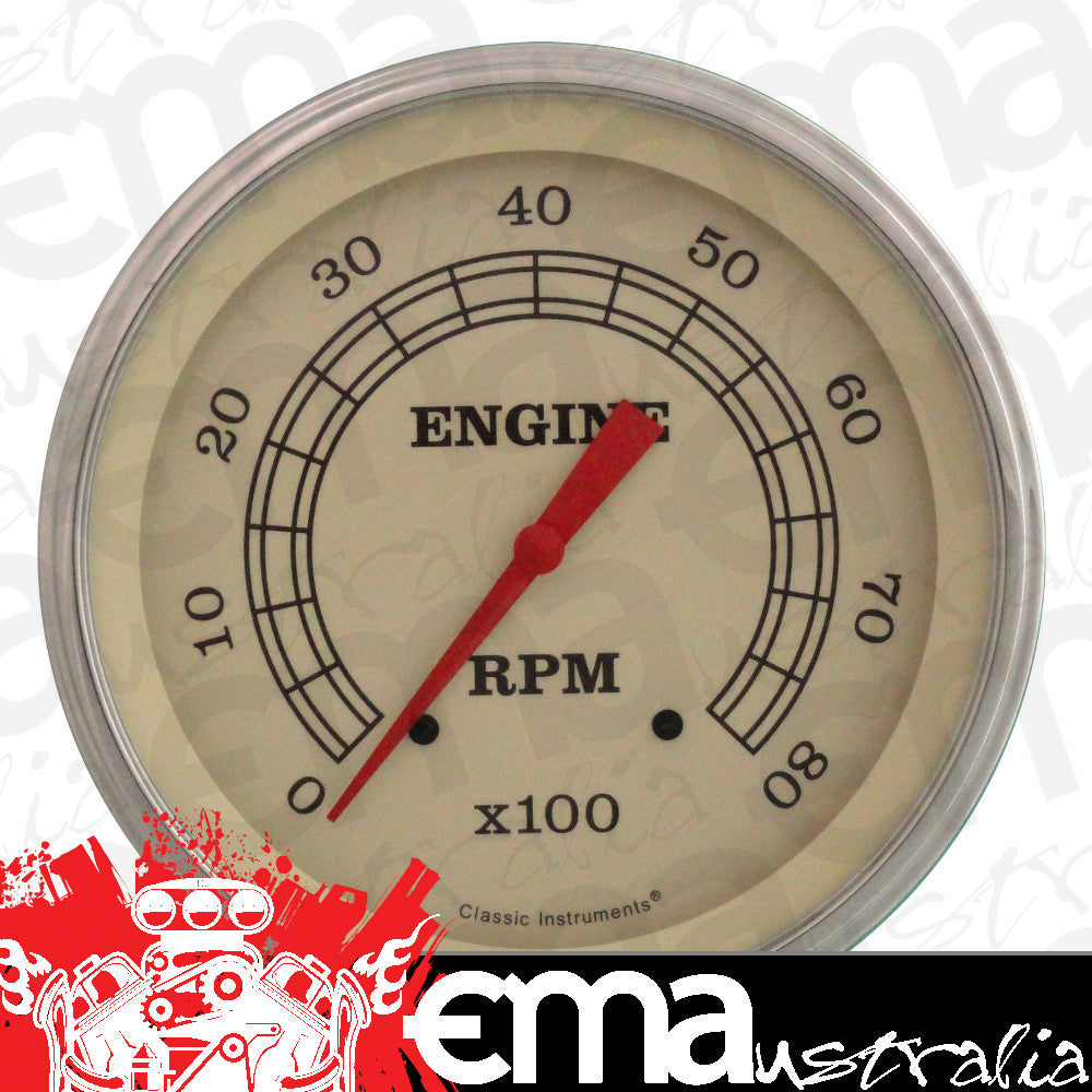 Classic Instruments VT71SLF Vintage - Tachometer 8K RPM 4-5/8"