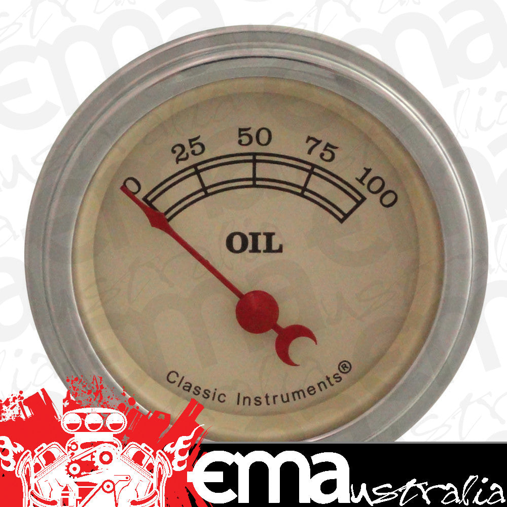 Classic Instruments VT81SLF Vintage - Oil Pressure Gauge 2-1/8"