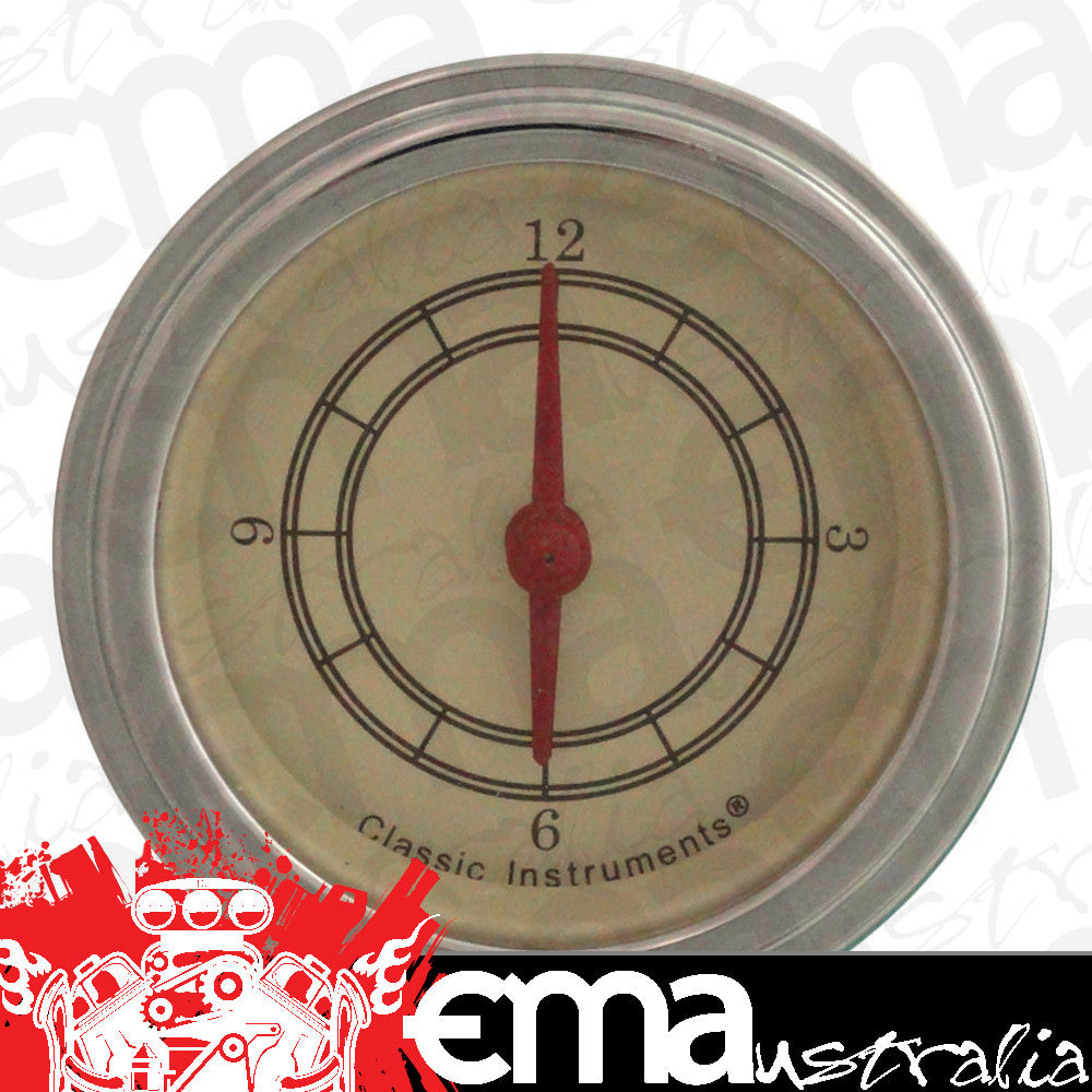 Classic Instruments | VT90SLF | Vintage - Clock Gauge 2-1/8"