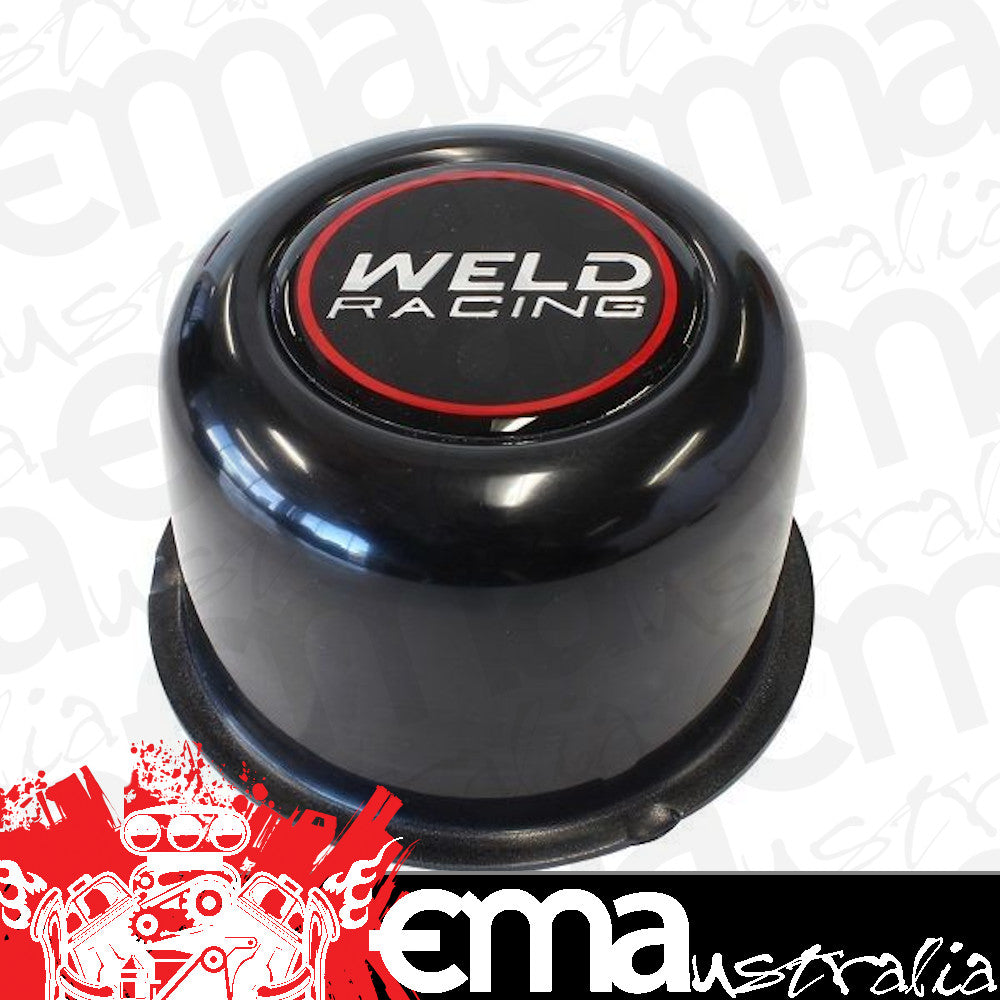 Suit 5 stud weld wheels Black Centre Cap Push Through 3.160" Dia. 2" Tall Weld Racing WEP605-5073B