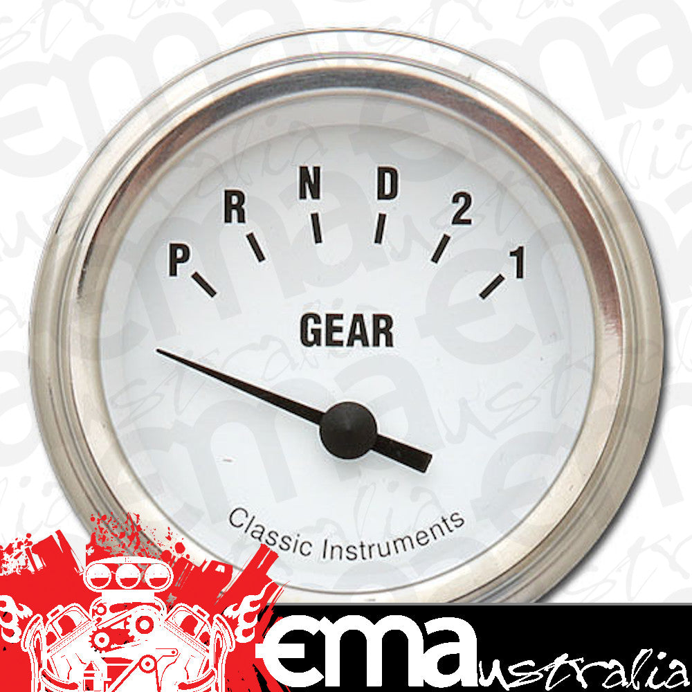 Classic Instruments WH07SLF White Hot - Gear Indicator Gauge no Overdrive 2-1/8"