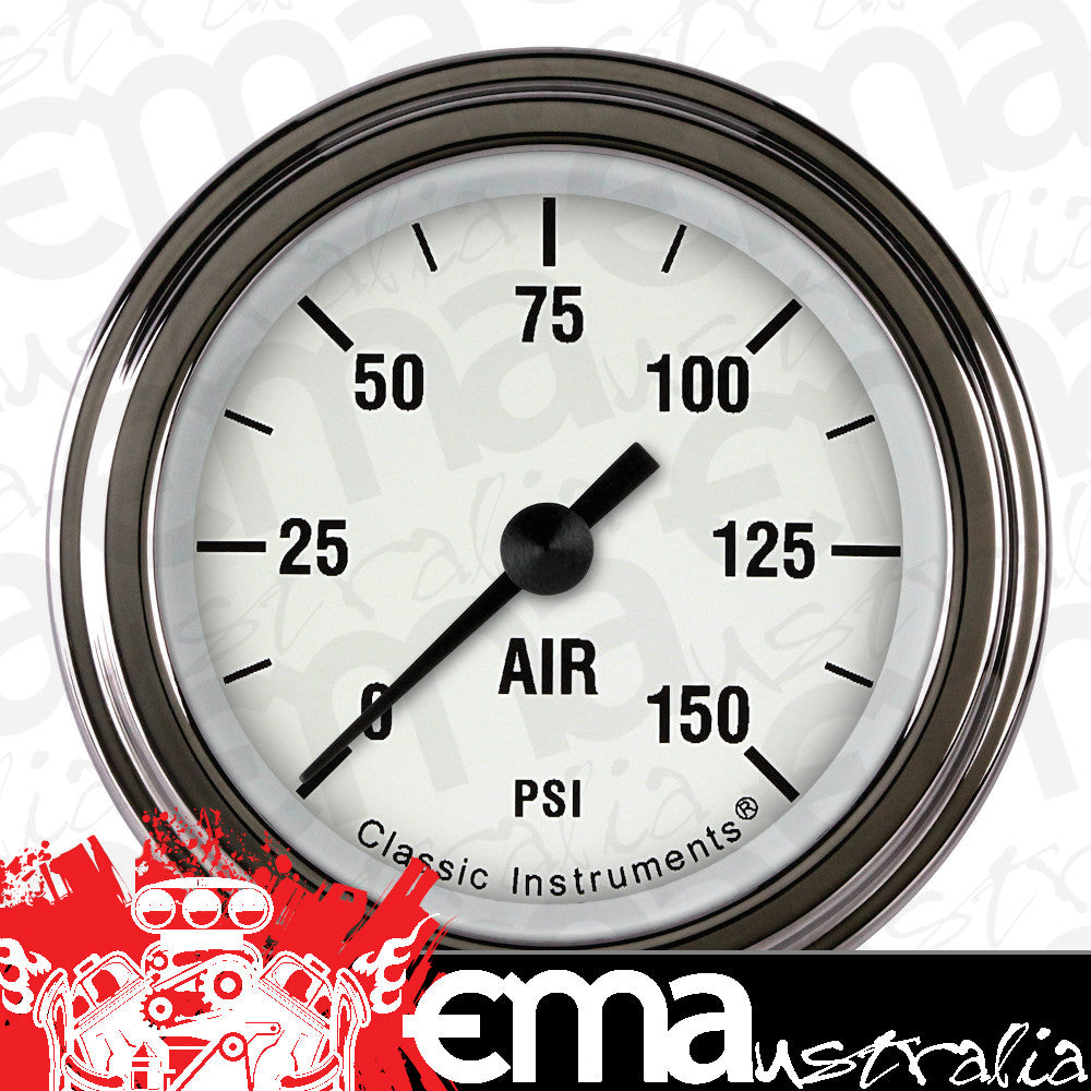 Classic Instruments WH118SLF White Hot - Air Pressure Gauge Full Sweep 2-1/8"