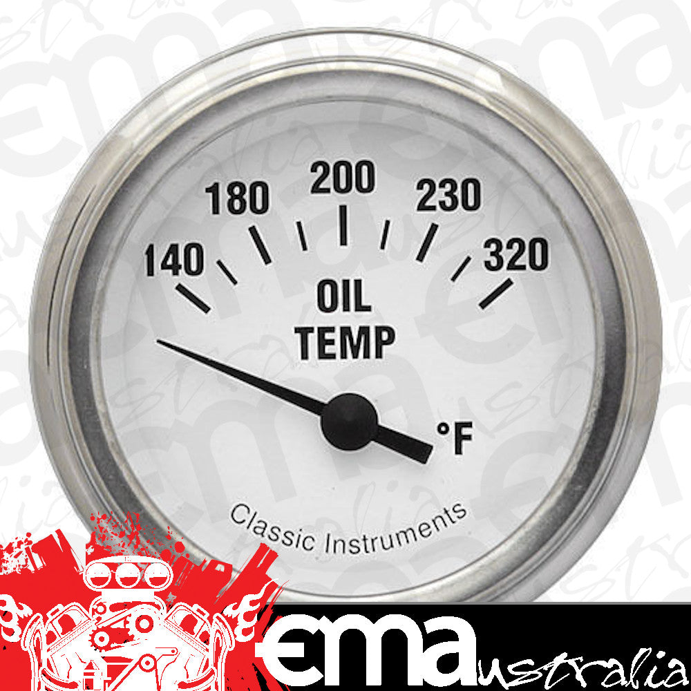 Classic Instruments WH28SLF White Hot - Oil Temp Gauge 2-1/6"
