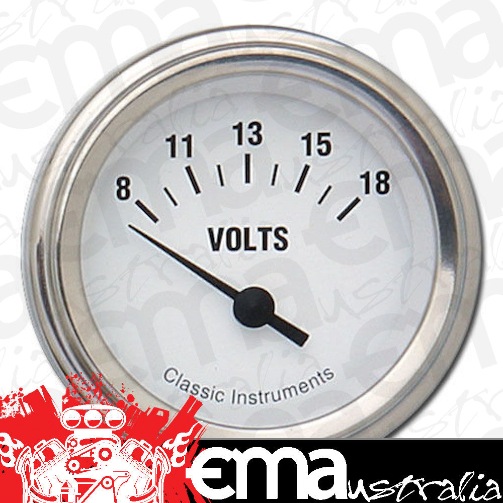 Classic Instruments WH30SLF White Hot - Volt Gauge 2-1/8"