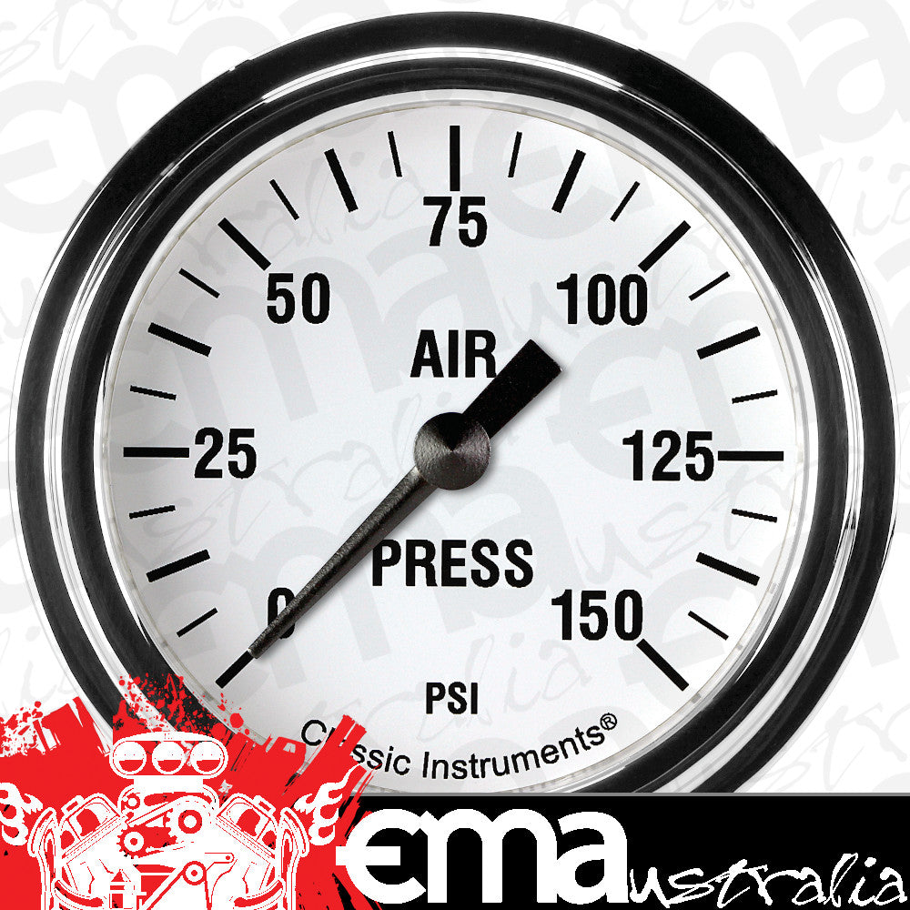 Classic Instruments WH318SLF White Hot 2 5/8" Air Pressure Gauge