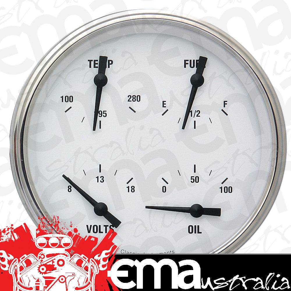 Classic Instruments WH31SLF White Hot - Quad Gauge 4-5/8" (Fuel 0-30 OHM)