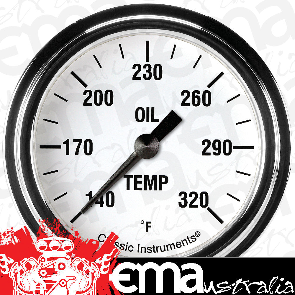 Classic Instruments WH328SLF White Hot 2 5/8" Oil Temperature Gauge