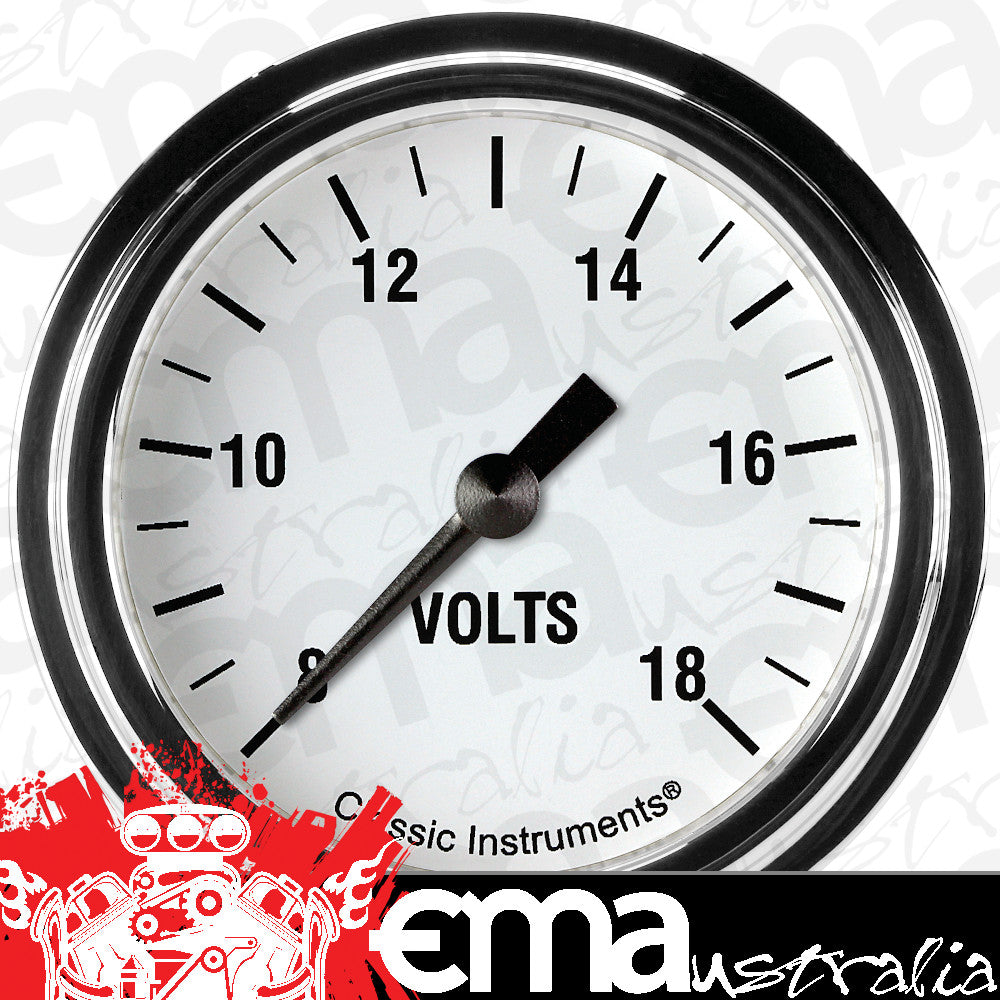 Classic Instruments WH330SLF White Hot 2 5/8" Voltage Gauge