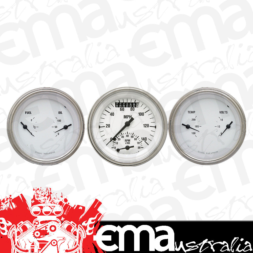 Classic Instruments WH34SLF White Hot 3-3/8" Ultimate & 2 Duals