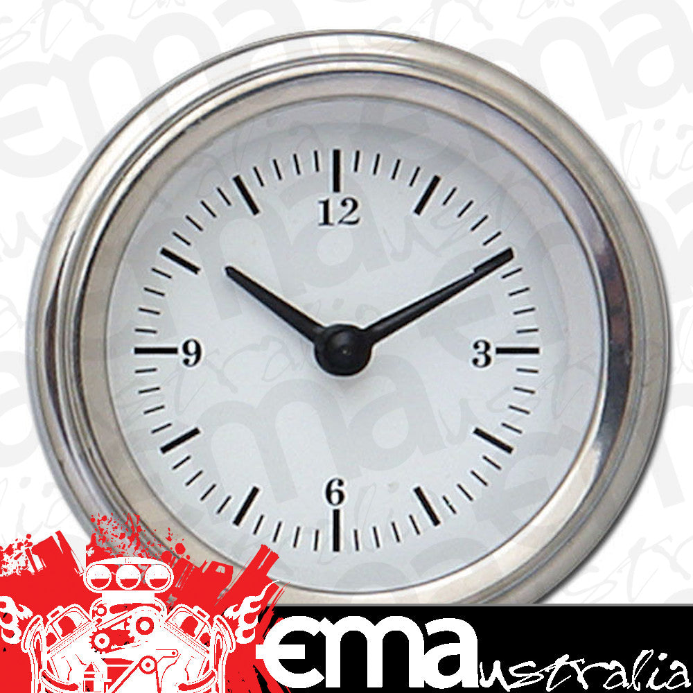 Classic Instruments WH90SLF White Hot - Clock Gauge 2-1/8"