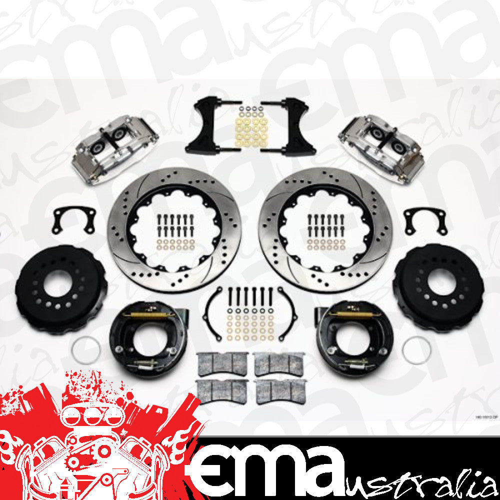 Wilwood WB140-10012-DP Forged Narrow Superlite 4R Big Brake Rear Parking Brake Kit (Suit Big Ford New Style with 2.5" Axle Offset, Polished Caliper)