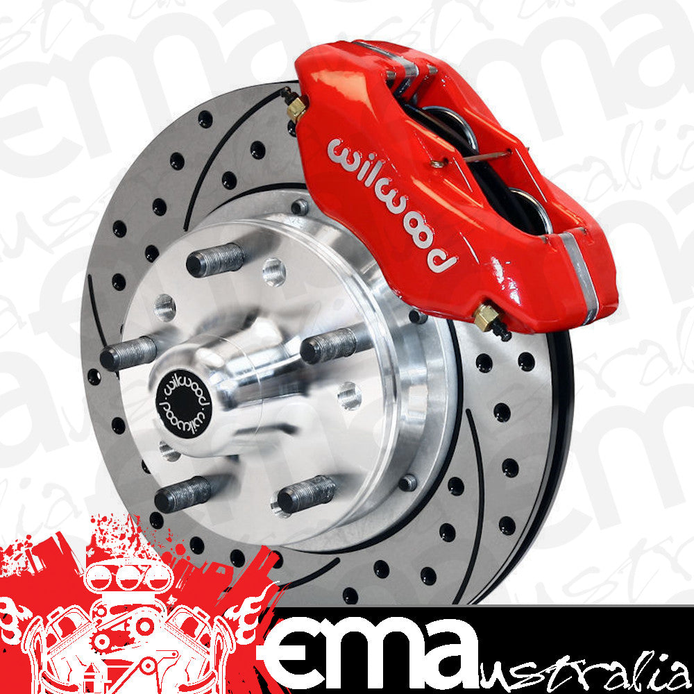 WILWOOD DYNALITE PRO FRONT BRAKE KIT GM DRILLED SLOTTED 4 SPOT WB140-11007-DR