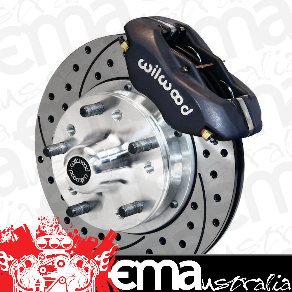 Early Ford 1937-48 140-11013-D Dynalite Pro 4 Spot Front Brake Kit Black for Wilwood Disc Brakes WIL140-11013-D