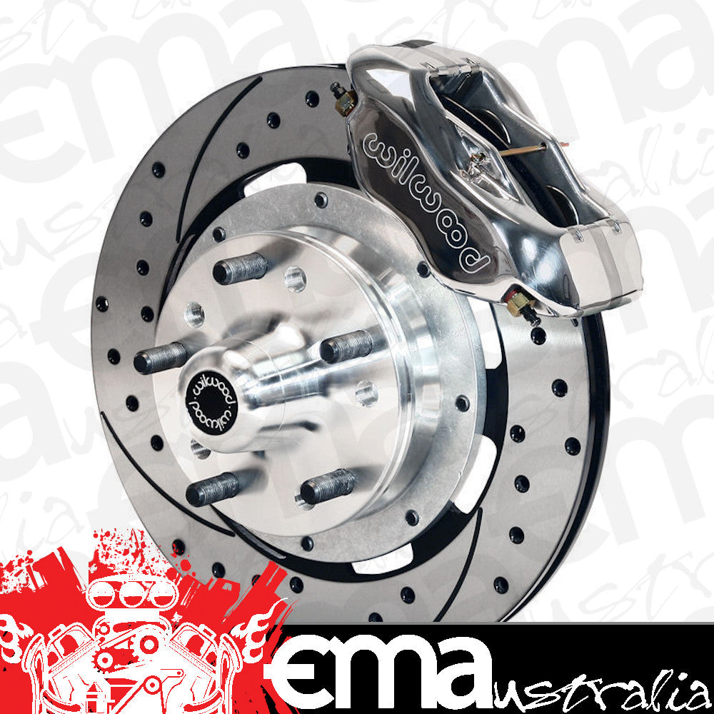 Ford Falcon XR-XF (Minor Spindle Modification Required) DYNALITE FRONT BRAKE KIT DRILLED POLISHED WB 140-11072-DP Wilwood Disc Brakes WIL140-11072-DP