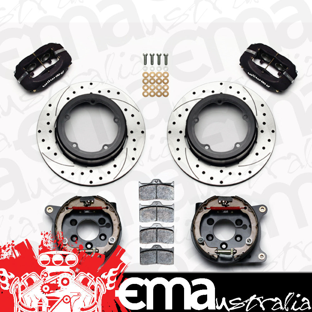 Wilwood Disc Brakes WIL140-12420-D-DB Forged Dynapro Rear Dust Boot Brake Kit - 4-Piston 12.19" (Suit Strange Street Floater Kit F5010 With Internal Park Brake) (WB140-12420-D-DB)