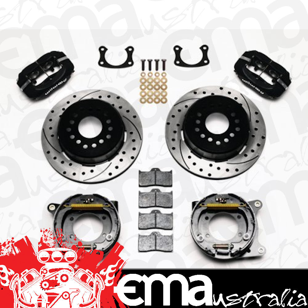 Forged Dynalite Rear Parking Brake Kit Drilled (Suit Big Ford New Style, 2.36" Axle Offset) (WB140-7582-D)