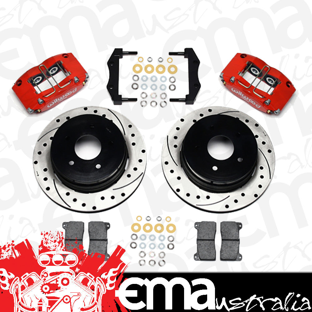 Dynapro Radial Mount Rear Red Brake Kit - 4-Piston 12.19" (Suit Holden Monaro & Commodore VT-VZ With OEM Park Brake) (WB140-8754-DR)