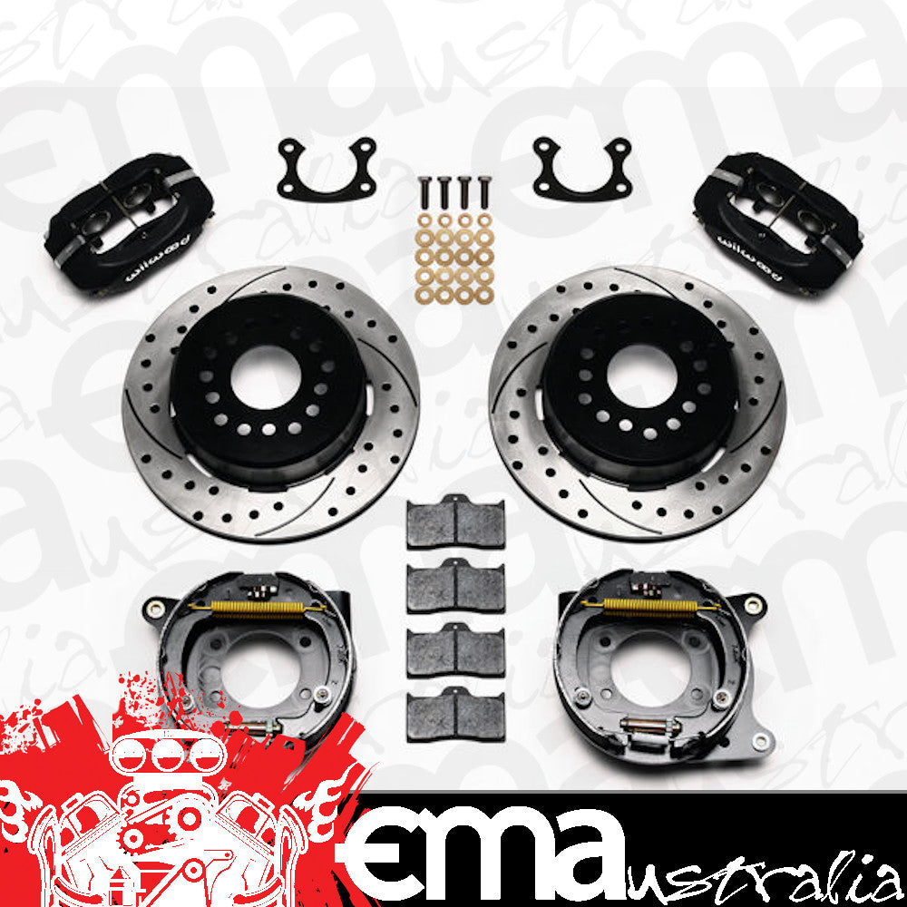 Wilwood 140-9282-D 4 Spot forged Dynalite Rear Parking Brake Kit for Ford 9"