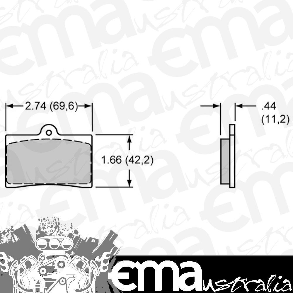 CM Brake Pad Set with CM Metalic Compound (Suit GP320 Caliper - Sprint, Midget, Dirtt or Pavement) (WB150-10396K)
