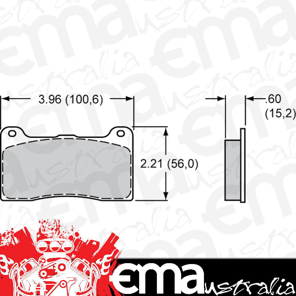 PolyMatrix Brake Pad Set with B Compound (Suit Billet Dynalite/Radial Mount & Dynapro) (WB15B-7264K)