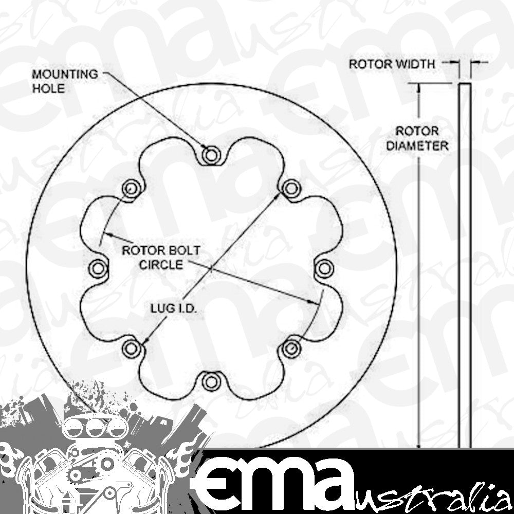 Wilwood Disc Brakes WIL160-0201 160-0201 Steel Rotor 8 Bolt Standard Hole Mount
