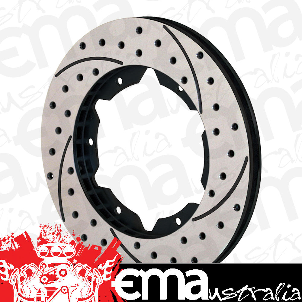 SRP Drilled Performance Rotor Black L/H- 30 Vanes (11.00" Dia, 0.81" Width, .326" Hole Type, 6 x 6.25" Bolt Circle, 5.59" Lug I.D) (WB160-7100-BK)