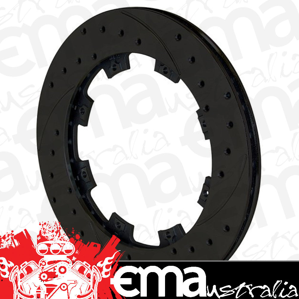 8 Bolt SRP Drilled & Slotted Performance Rotor ( l/H) 32 Vanes Black (11.75" Dia, 0.81" Width, .325" Hole Type, 8 x 7.00" Bolt Circle, 6.38" Lug I.D)