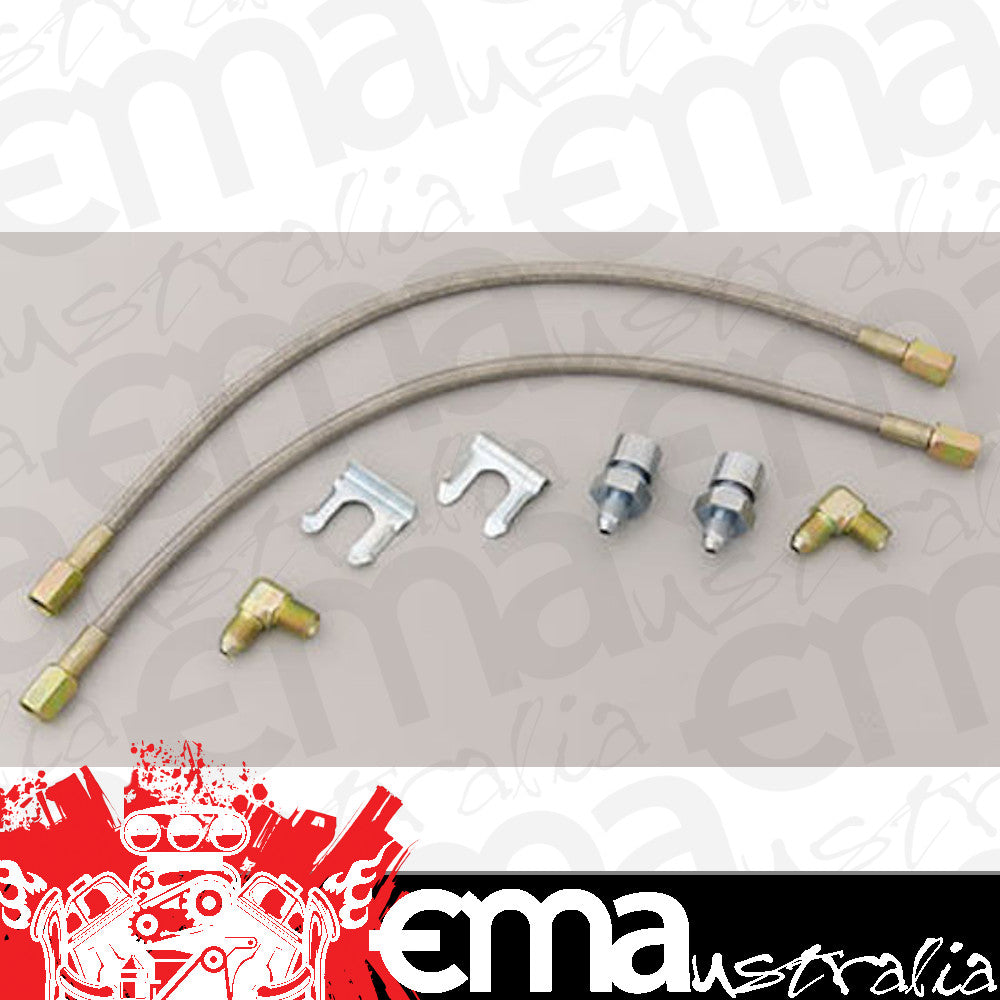 Wilwood | WIL220-7056 | 220-7056 Universal 14" Flexline Stainless Steel Braided Brake Hose Kit
