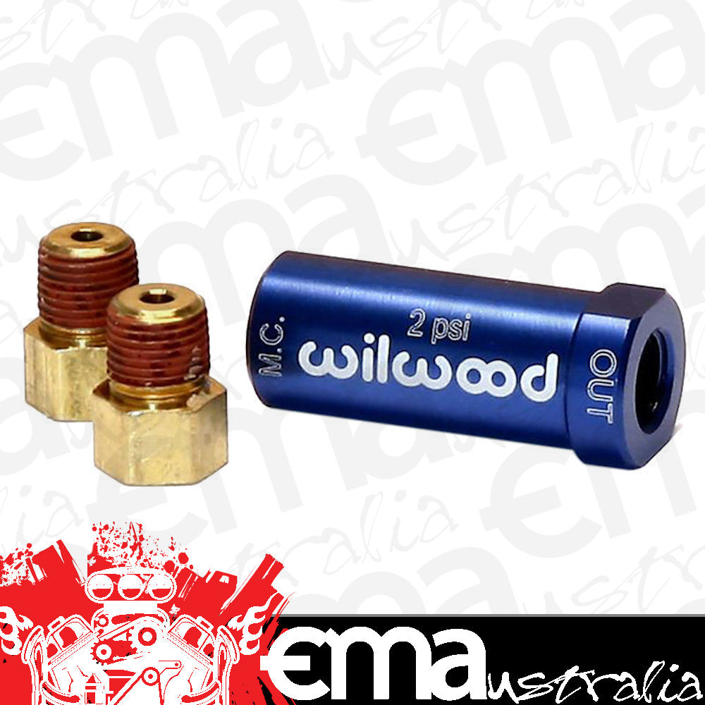Wilwood WB260-13783 Residual Pressure Valve 2PSI Blue with Fittings