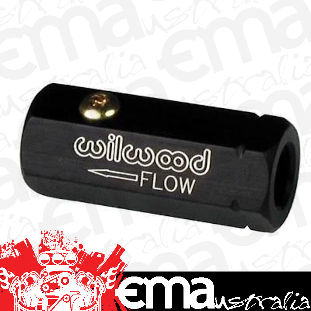 Wilwood Disc Brakes WIL260-3501 BRAKE FLUID CHECK VALVE ALLOY 1/8"NPT FEMALE IN/OUT BLACK WB 260-3501
