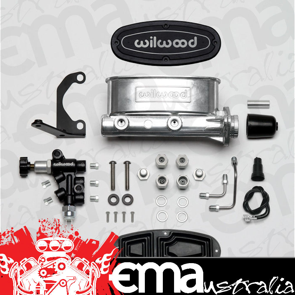 WILWOOD 1" TANDEM MASTER CYLINDER WB261-13269-P POLISHED WITH VALVE & BRACKET