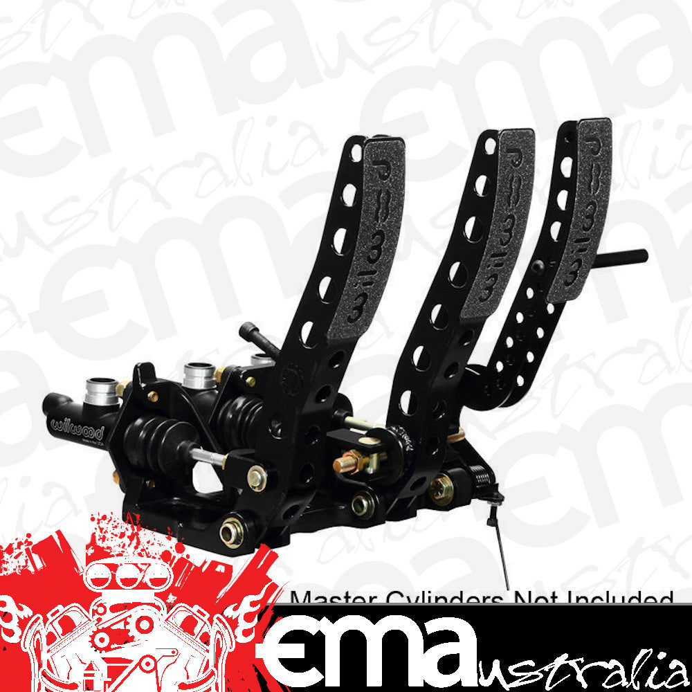 Wilwood Disc Brakes WIL340-12410 3 PEDAL FLOOR MOUNT RECTANGLE 5.25:1 RATIO BLACK ALUMINIUM WB340-12410