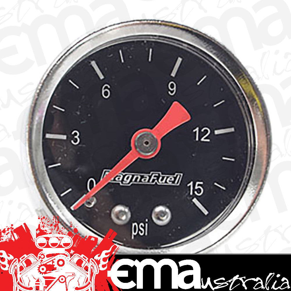 Magnafuel WIMP0101 Fuel Pressure Gauge 0-15 PSI 1-1/2" O.D Black Face