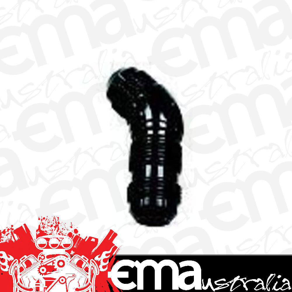 Aeroflow Performance Products AF537-04BLK 45 Deg Bulkhead -4AN Full Flowblack No Restr Nut Seperarate