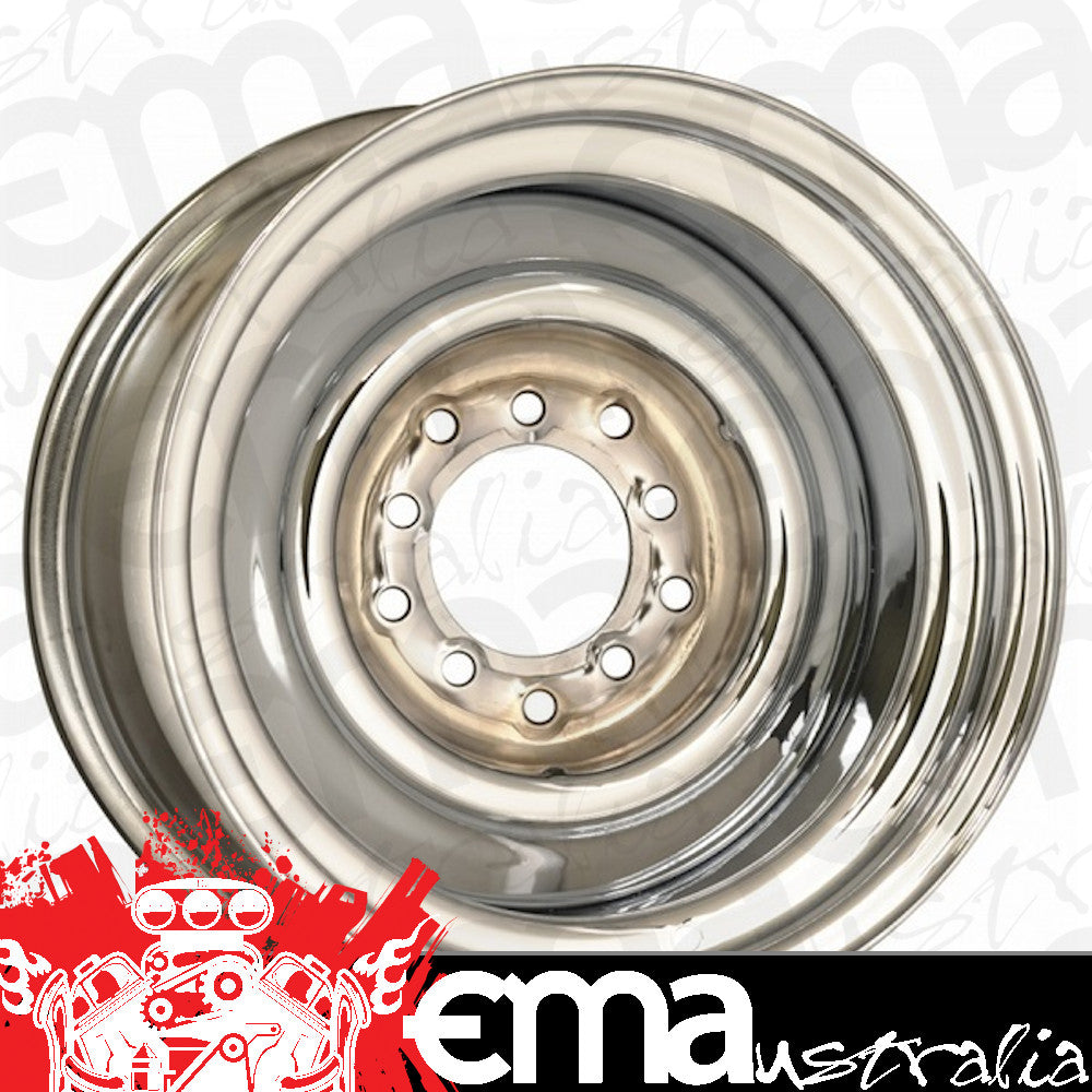 Wheel Vintiques WV10-551203 Chrome Smoothie Steel Rim 15 X 5" 4-1/2 & 4-3/4" Bolt Circle w/ 3" Back Space