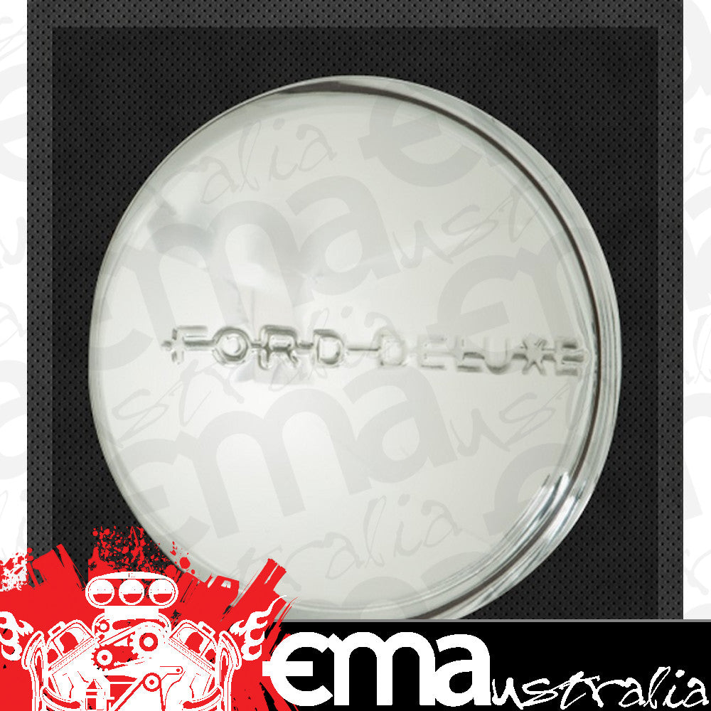 Wheel Vintiques WV2007 Stainless 1940 Deluxe Cap Smooth w/ Ford Deluxe Logo